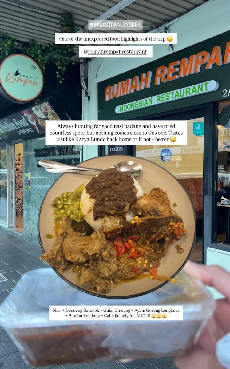 Menu, Rumah Rempah Indonesian Cuisine