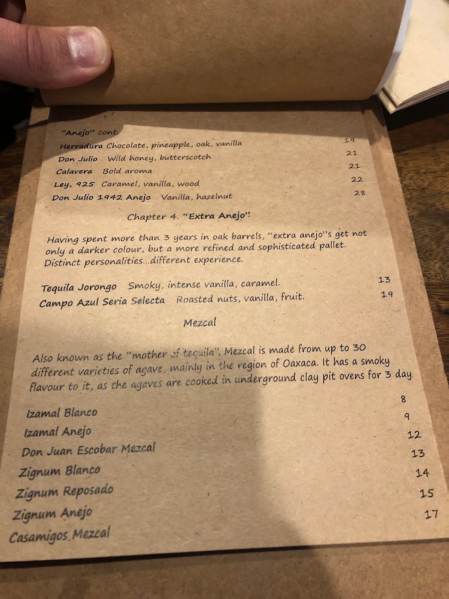Menu, La Barrita