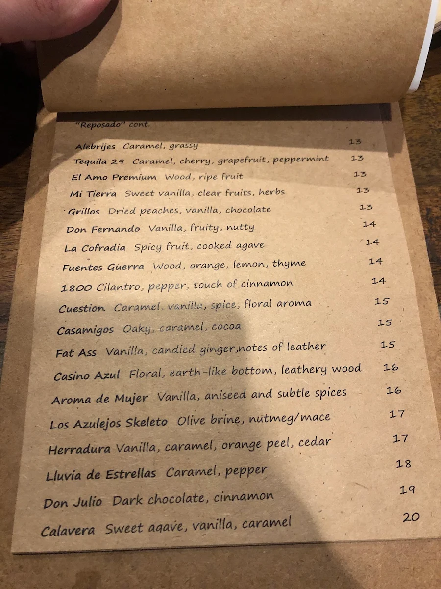 Menu, La Barrita