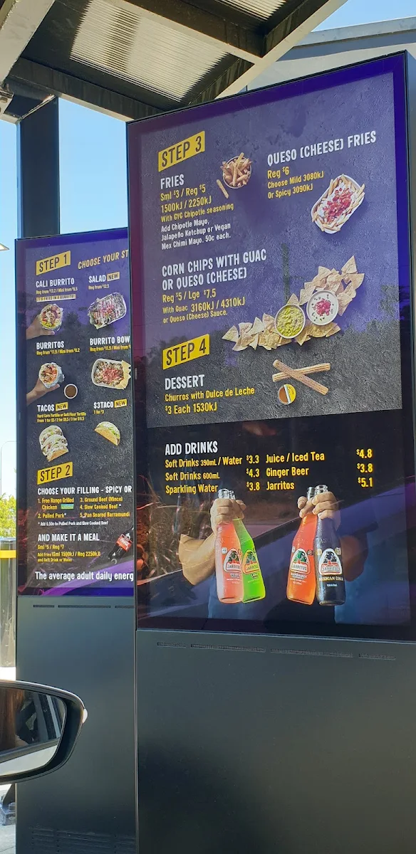 Menu, Guzman y Gomez - Birtinya