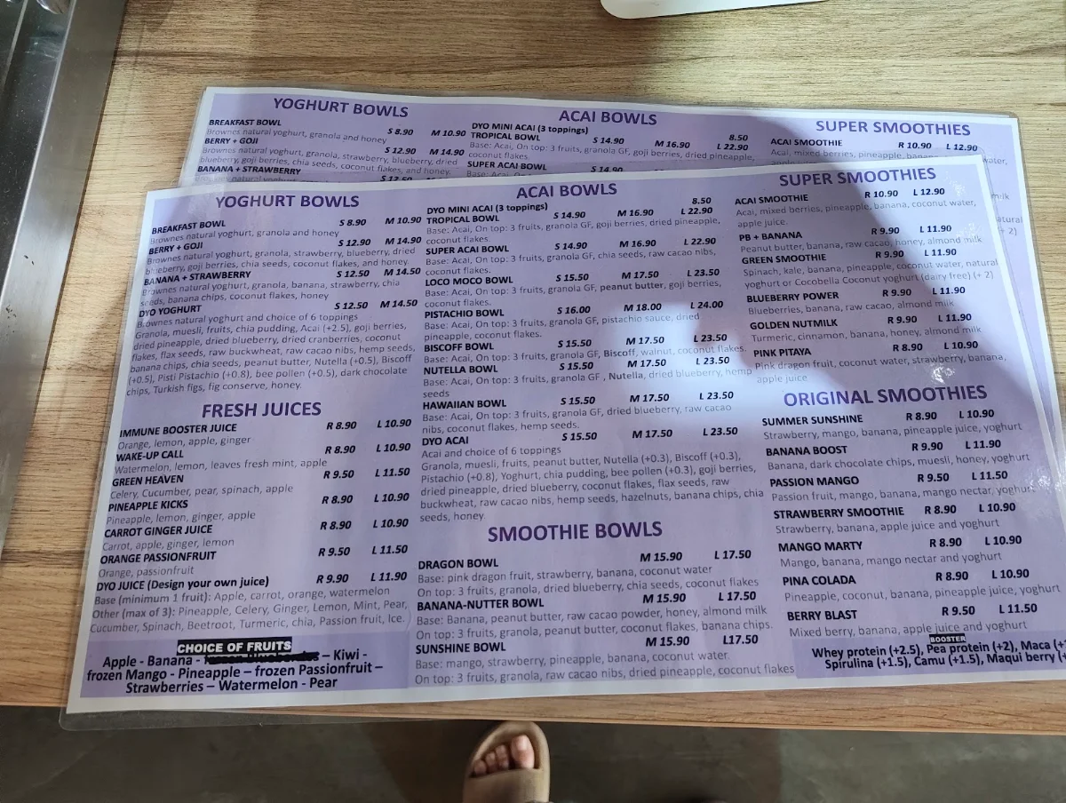Menu, Little Cultures