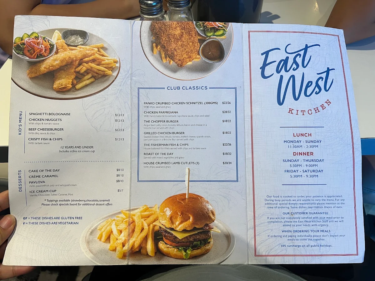 Menu, East West Kitchen