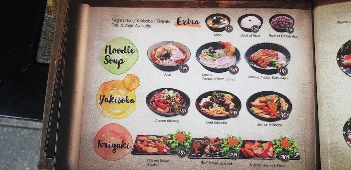 Menu, Sushi Maru