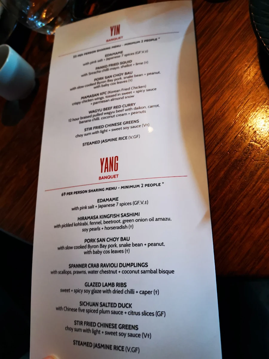 Menu, Mamasan