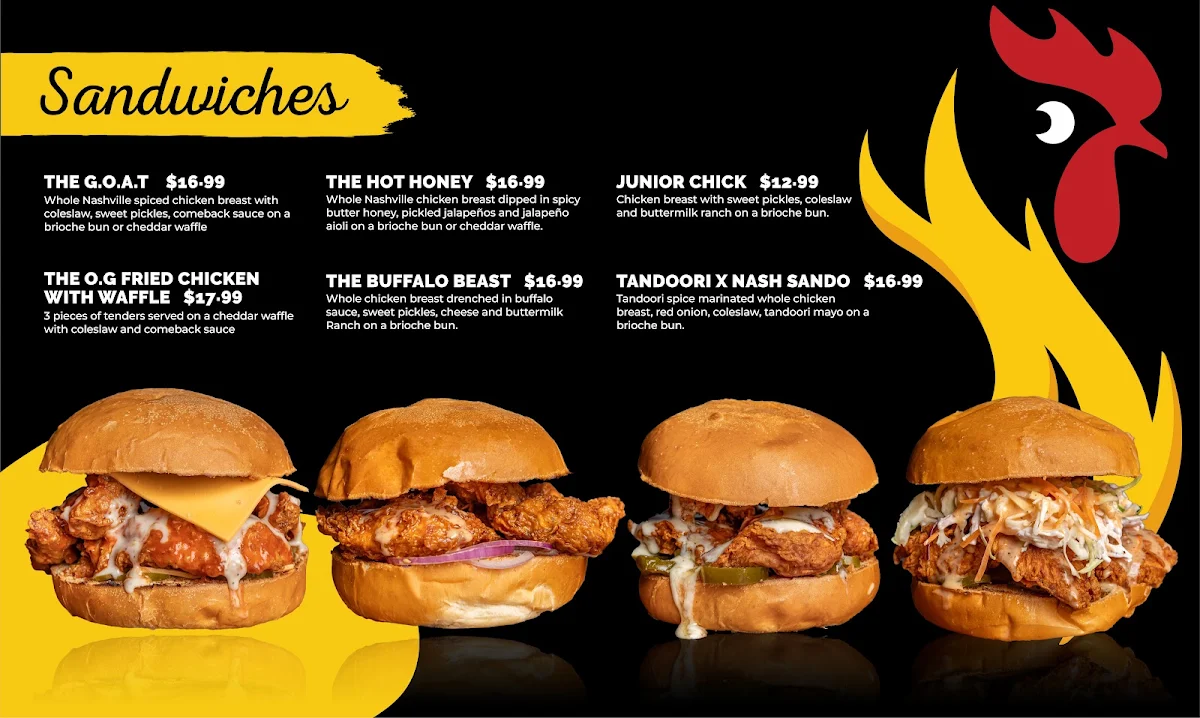 Menu, Spicy Chick ( halal certified suppliers)