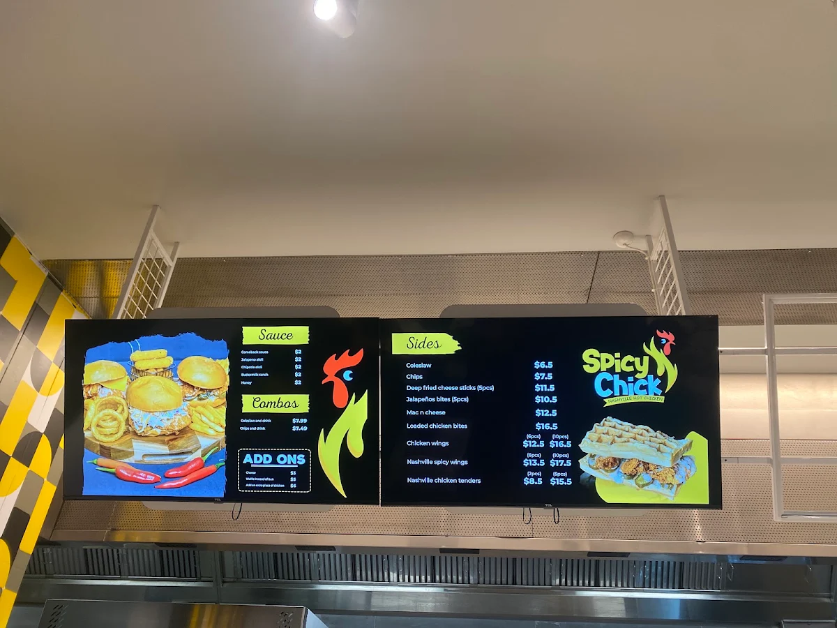 Menu, Spicy Chick ( halal certified suppliers)