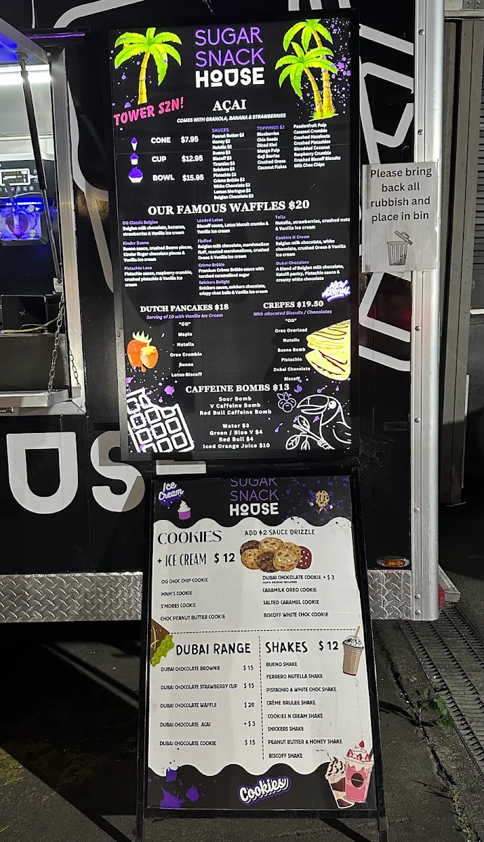 Menu, Sugar Snack House