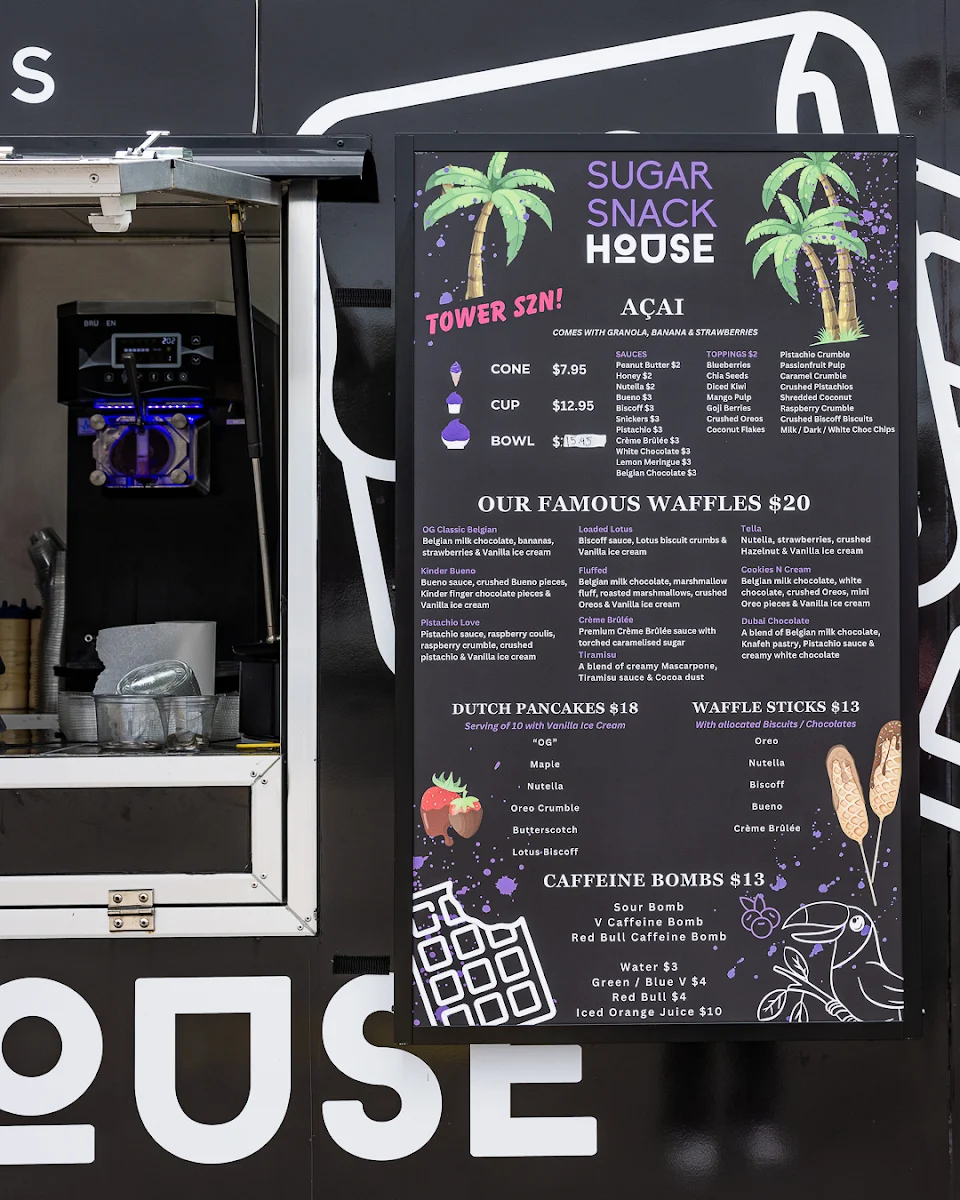 Menu, Sugar Snack House