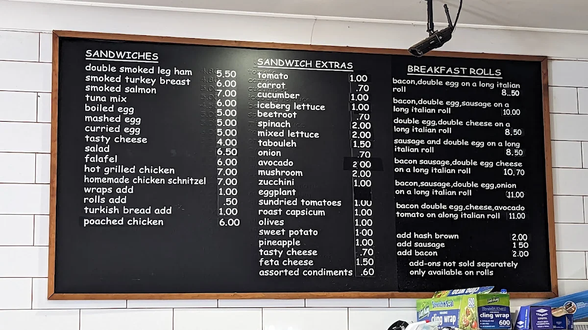 Menu, Sugar Rae's