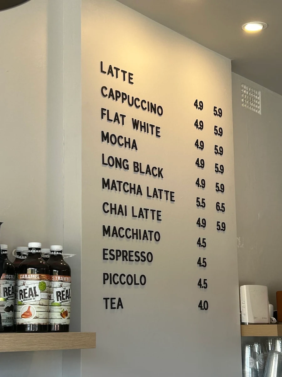 Menu, Villa Espresso Bar
