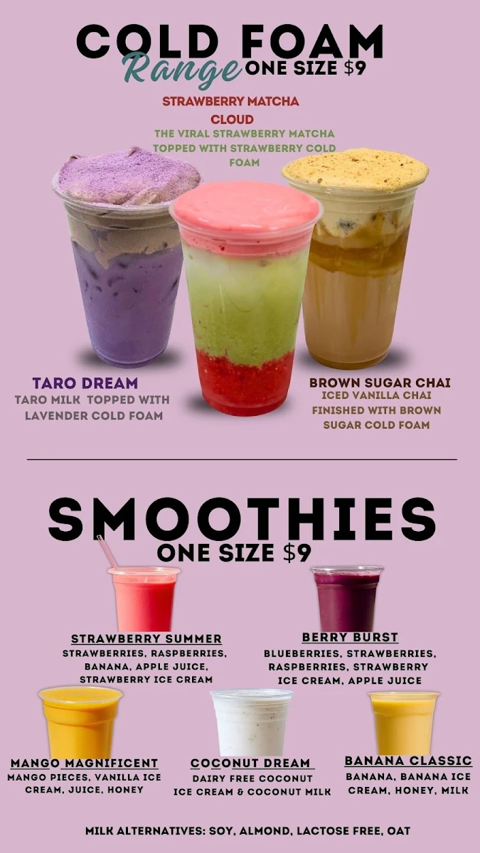 Menu, Sweet n Sassy- Speciality Drinks & Desserts