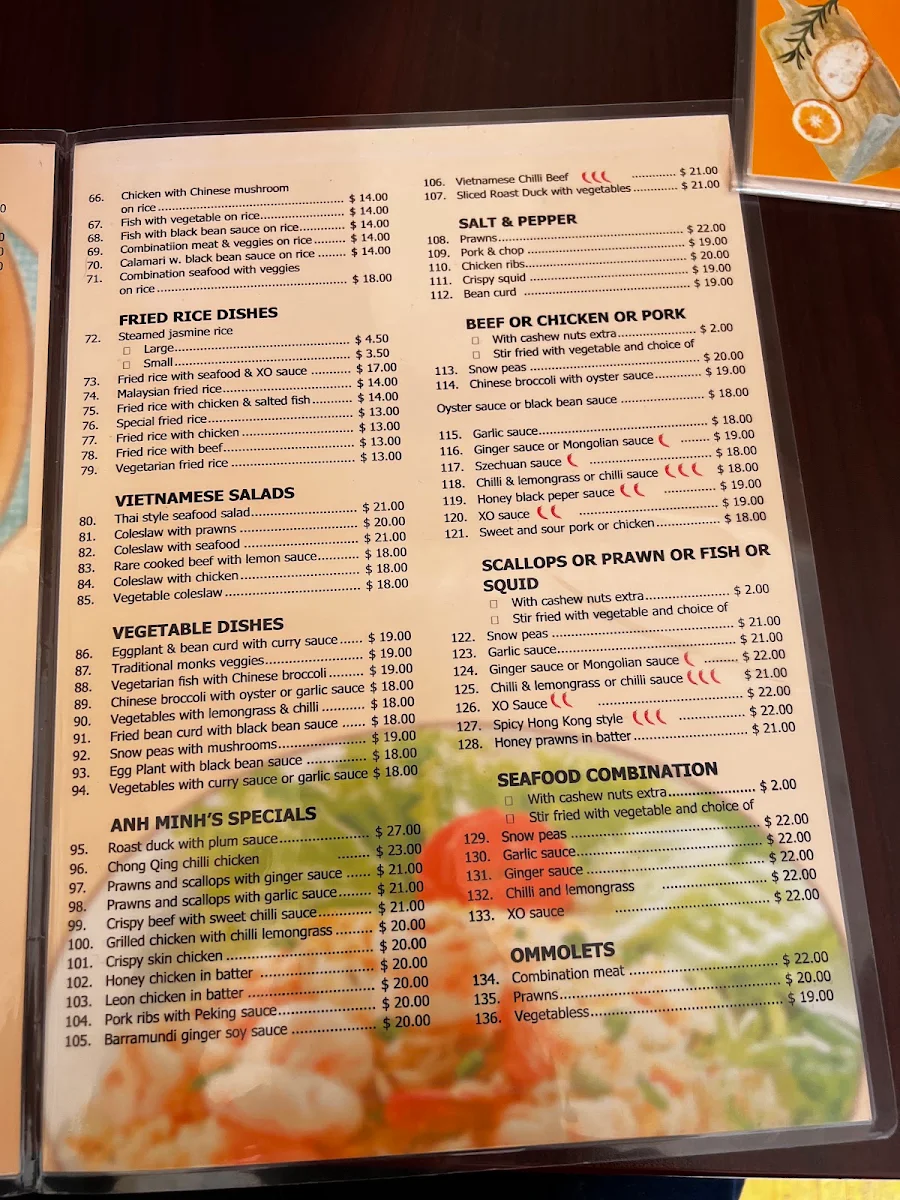 Menu, Anh Minh