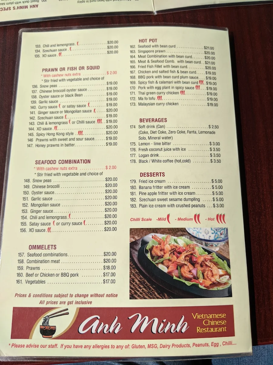 Menu, Anh Minh
