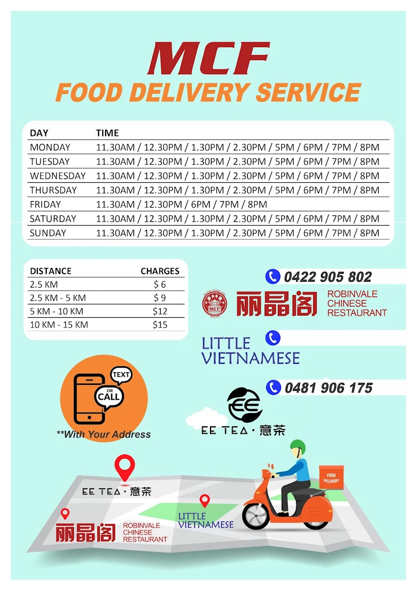 Menu, Robinvale Chinese Restaurant