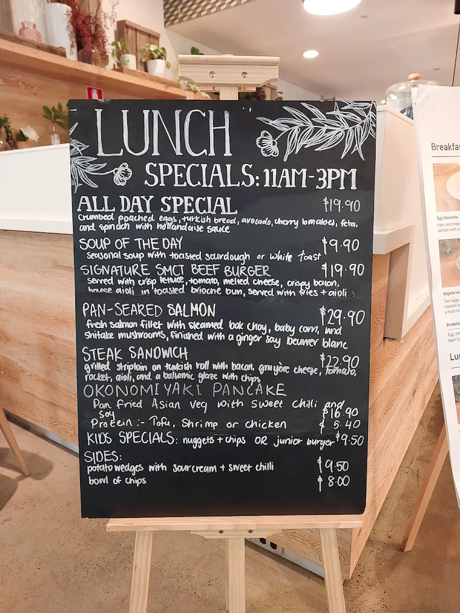 Menu, Café Vita et flores - Springvale