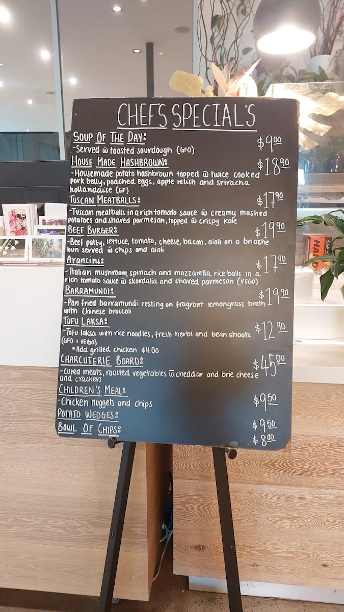 Menu, Café Vita et flores - Springvale