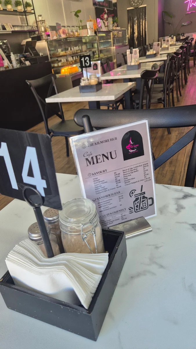 Menu, The Kilmore Hub Cafe