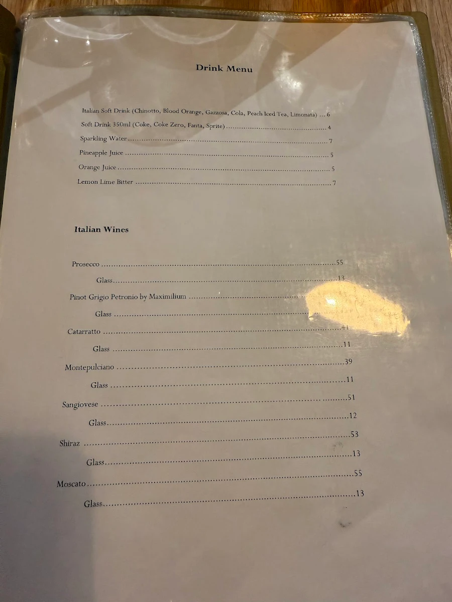 Menu, Paoletto's Pizza