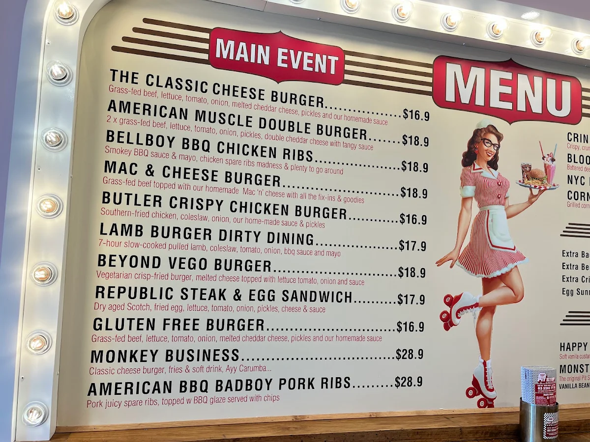 Menu, Pit Stop Bros