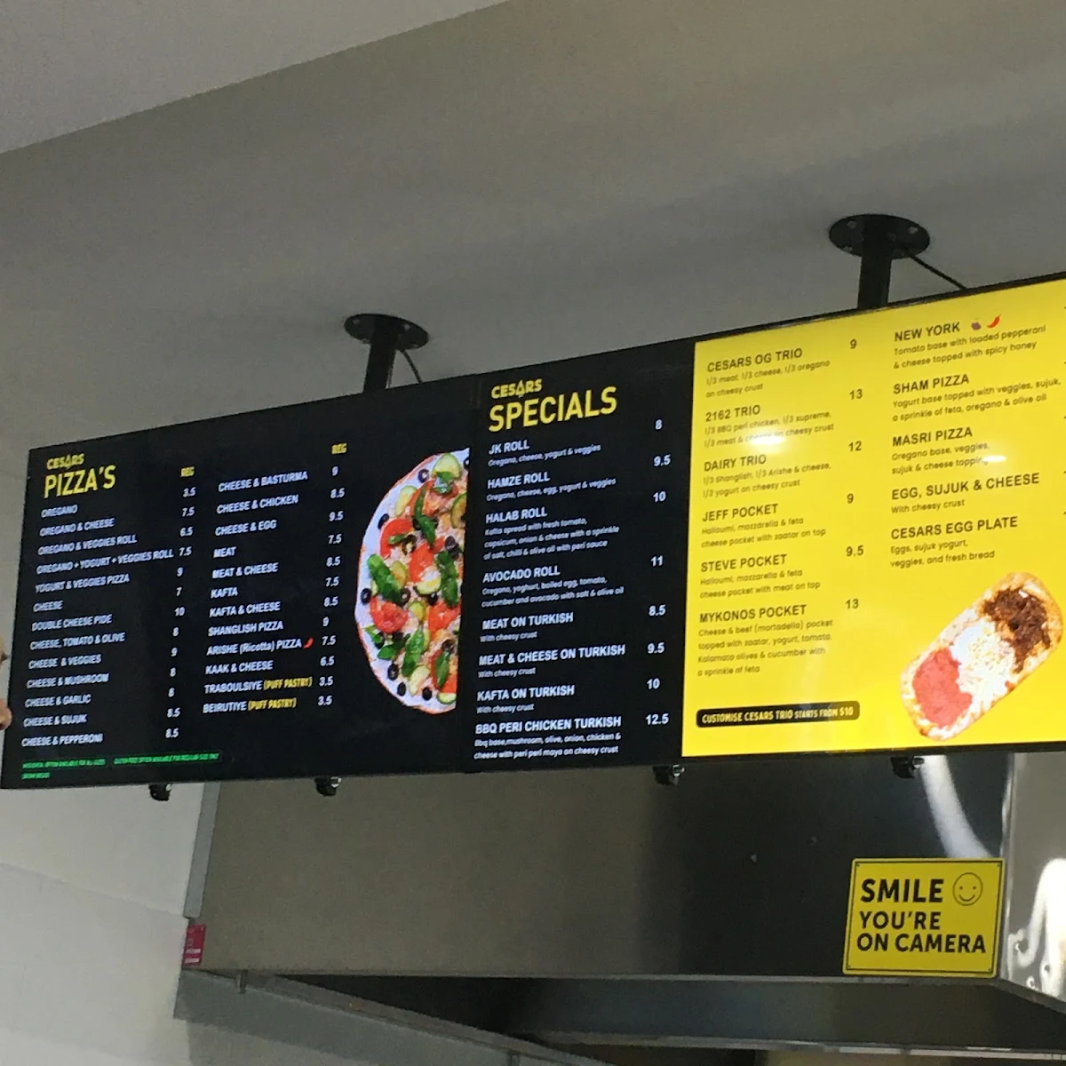 Menu, Cesars Pizza House
