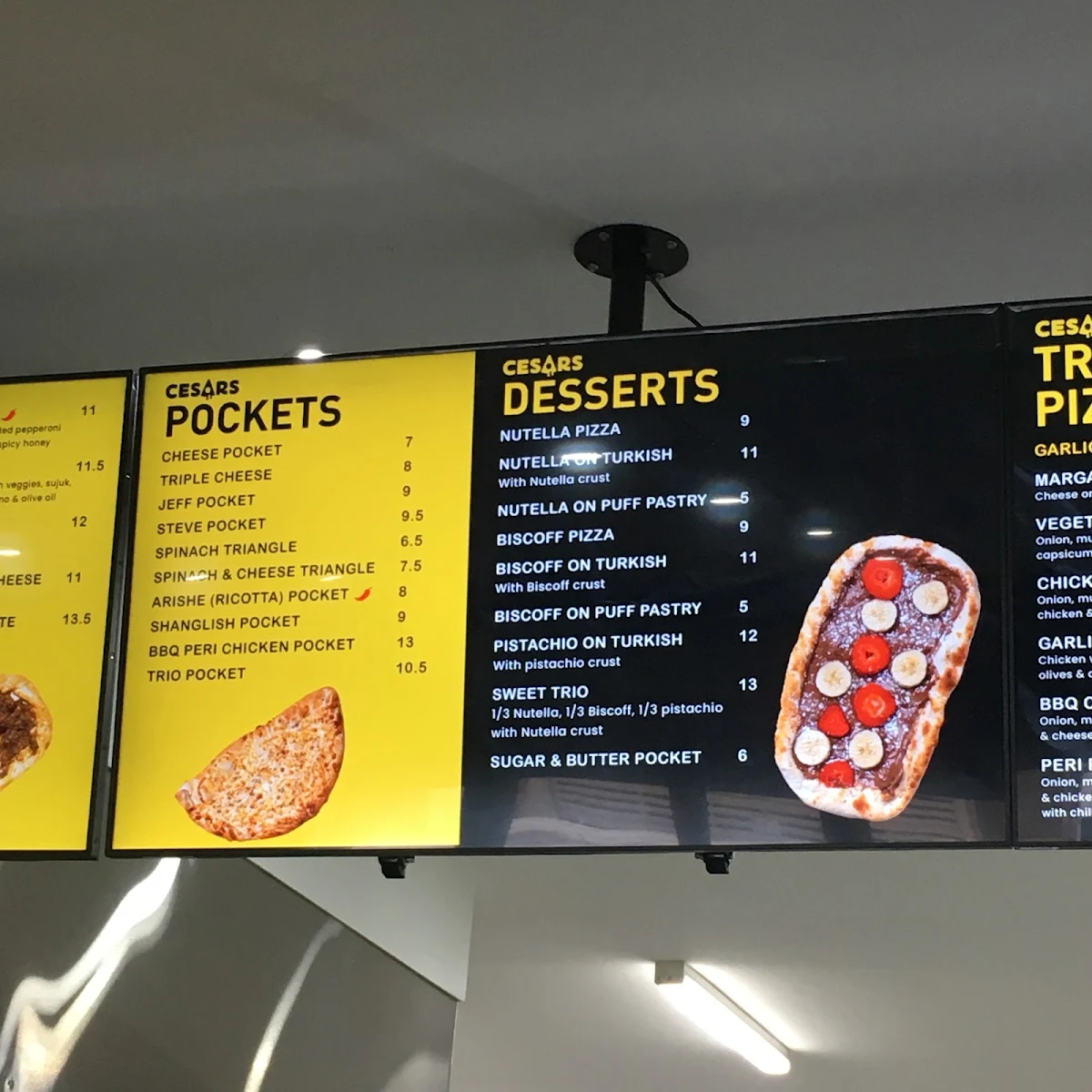 Menu, Cesars Pizza House