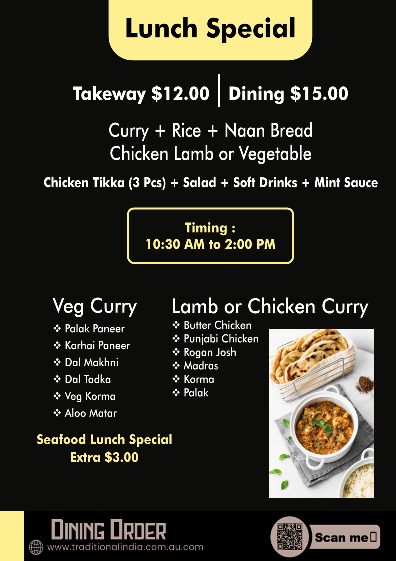 Menu, Traditional India