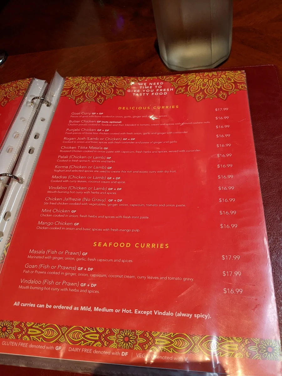 Menu, Traditional India