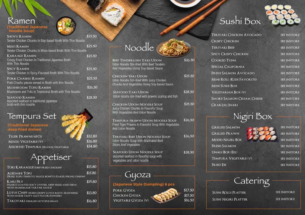 Menu, Kyoto House