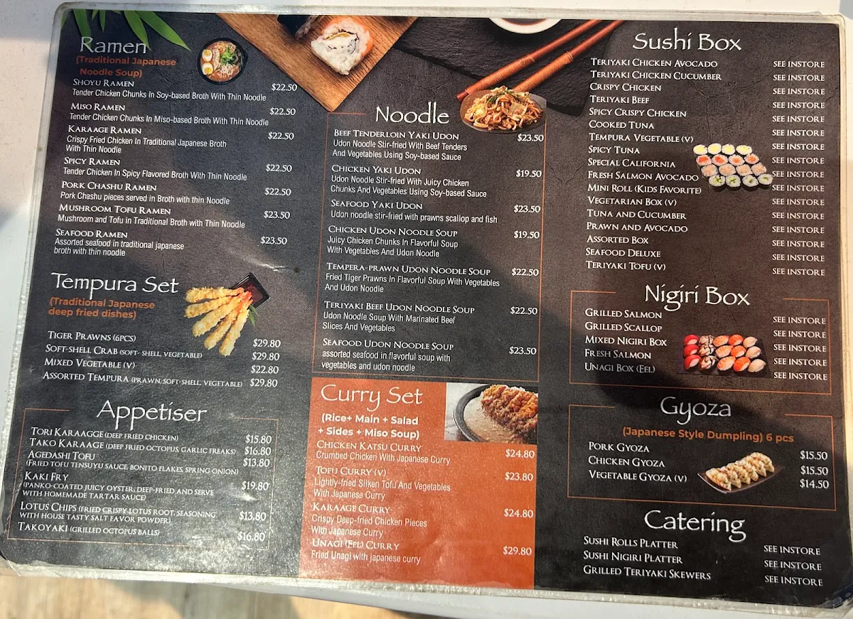 Menu, Kyoto House