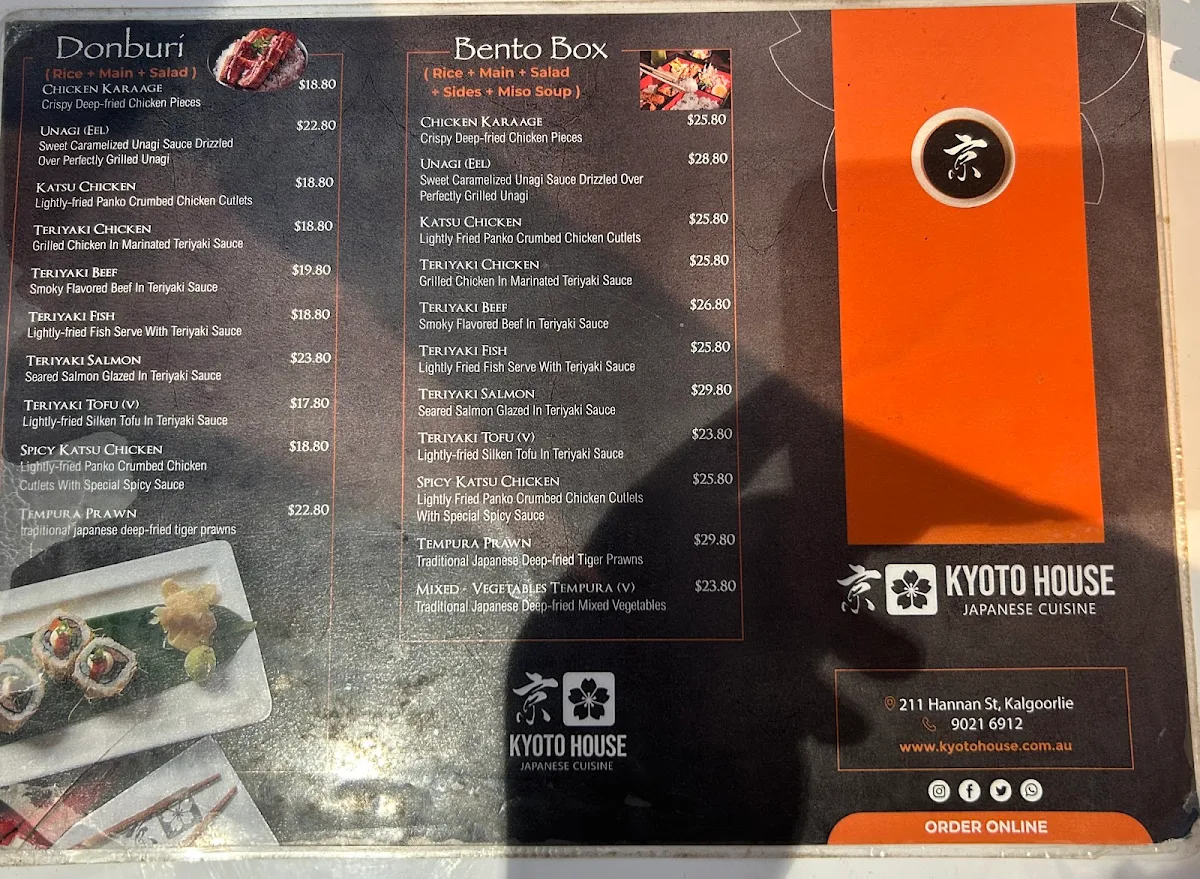 Menu, Kyoto House