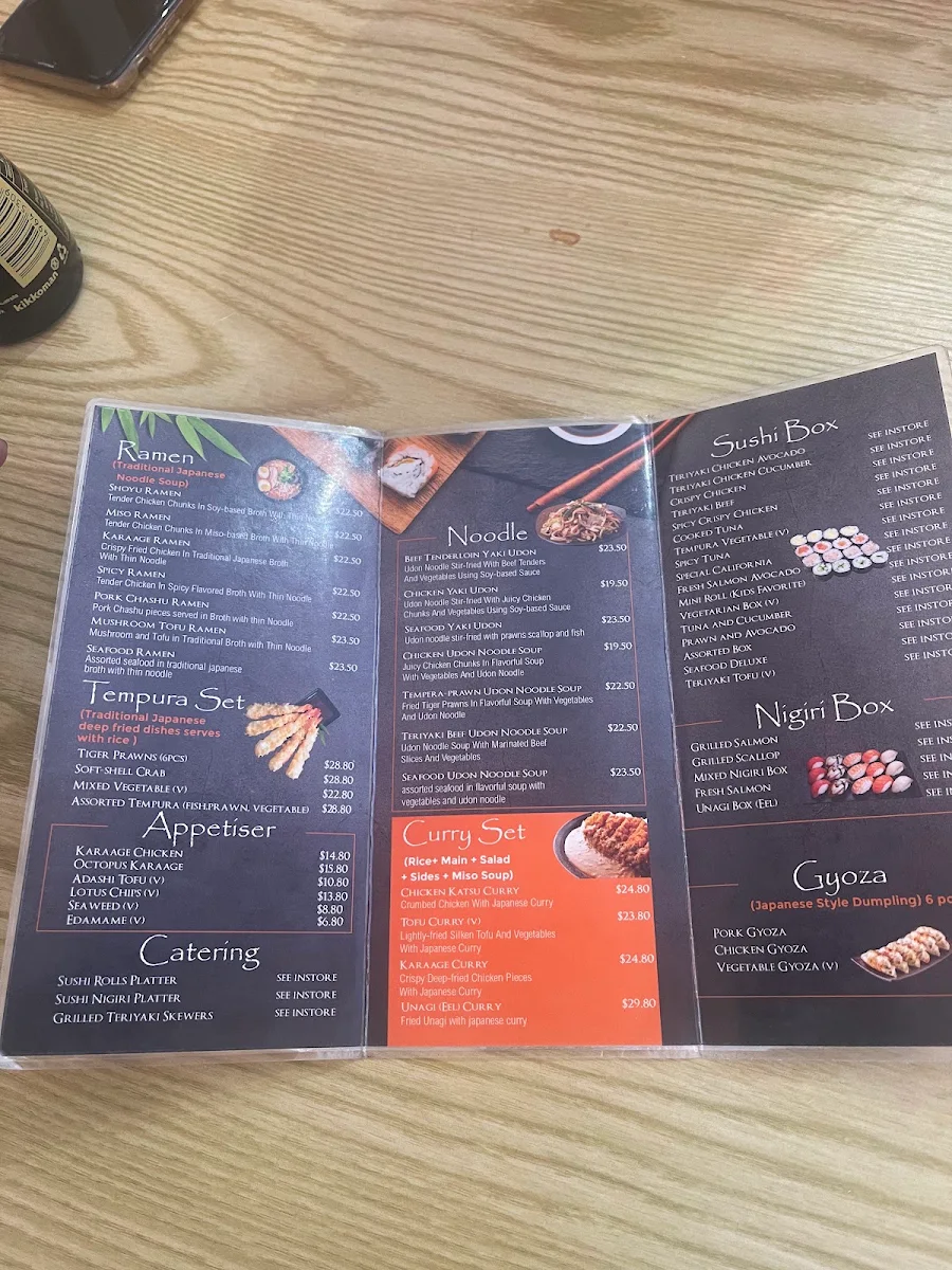 Menu, Kyoto House
