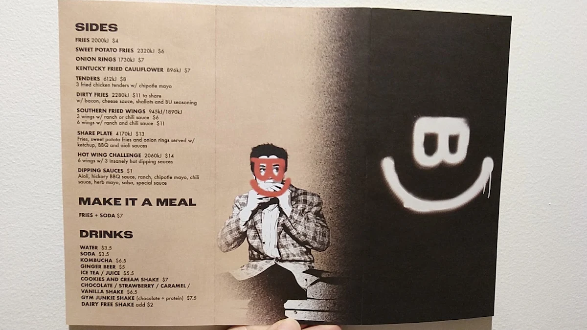 Menu, Burger Urge (Salisbury)