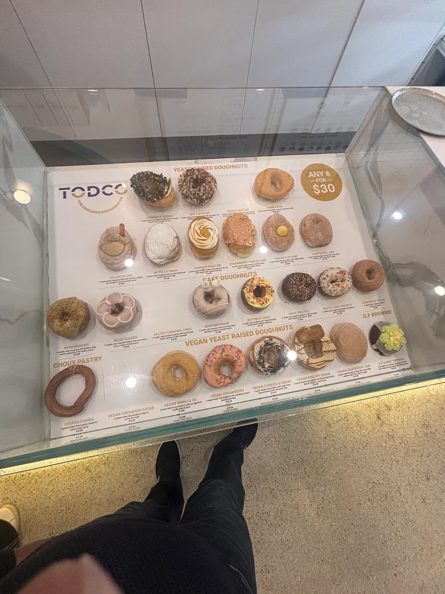 Menu, TODCO - The Oakleigh Doughnut Co (South Yarra)