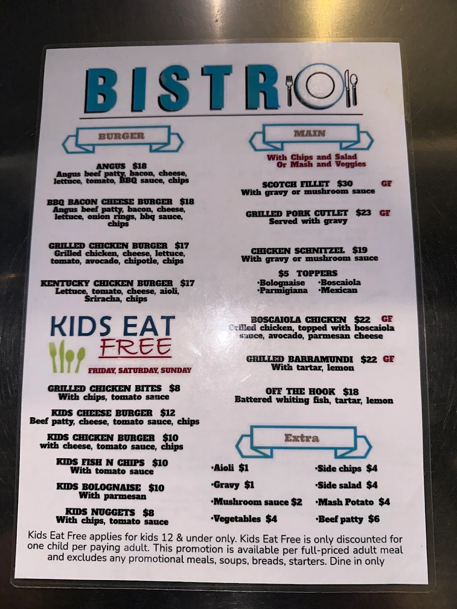 Menu, Ruse Tavern