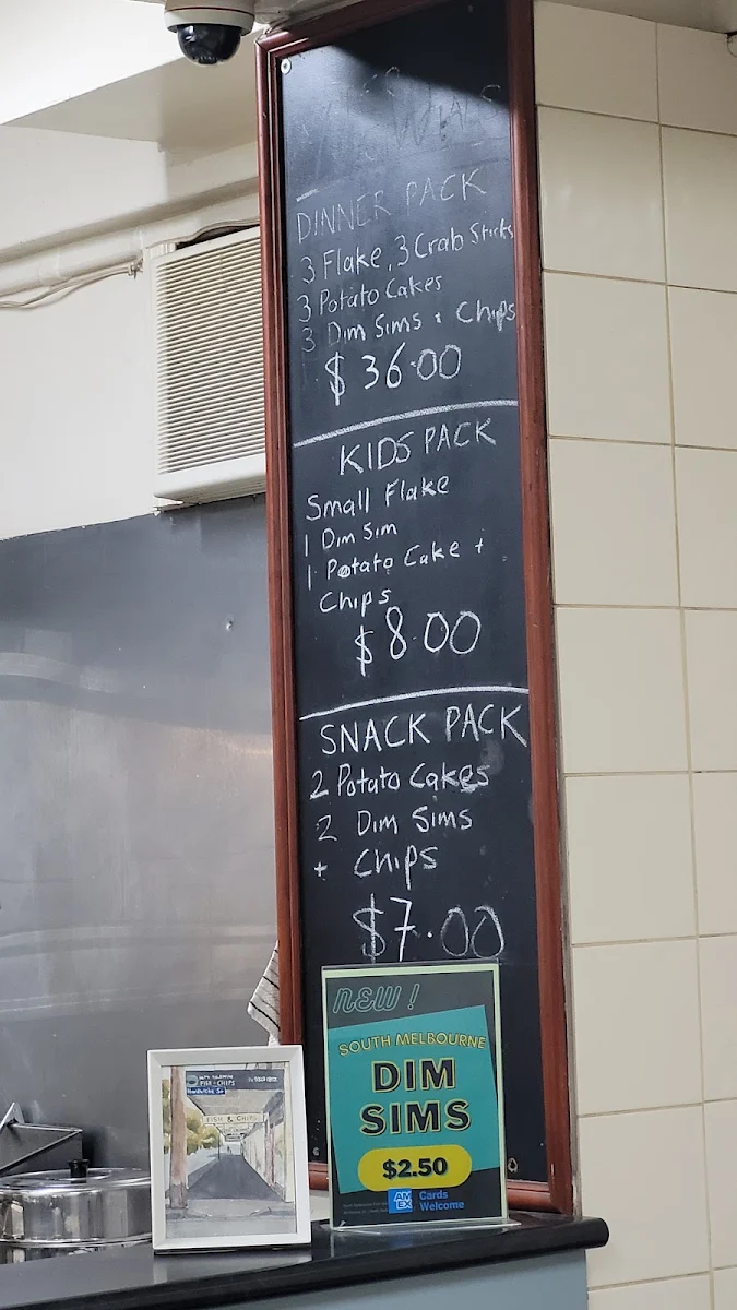 Menu, North Melbourne Fish and Chips