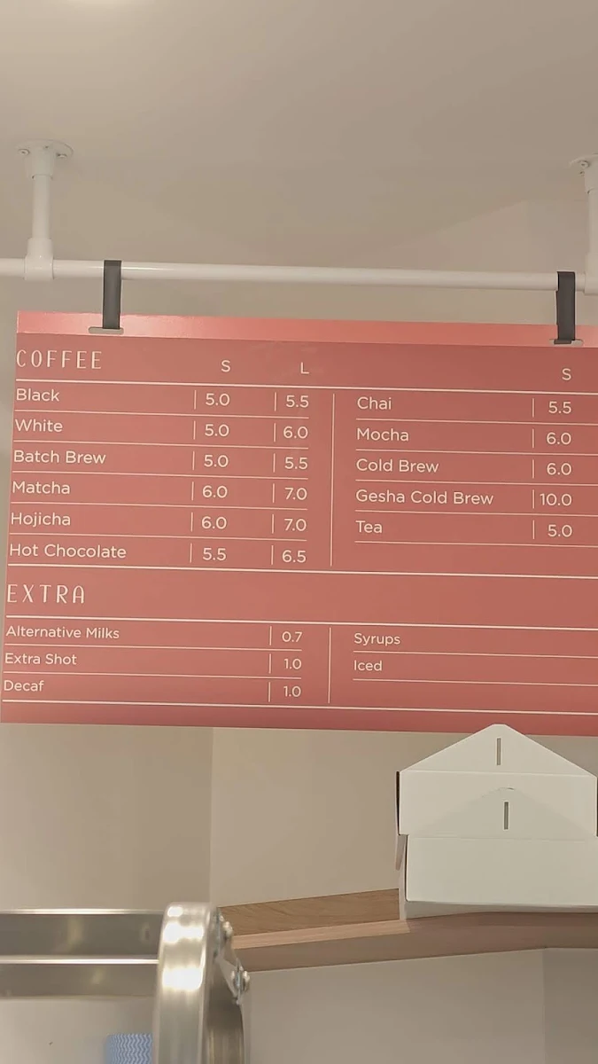 Menu, Bloomwood (Galleria)