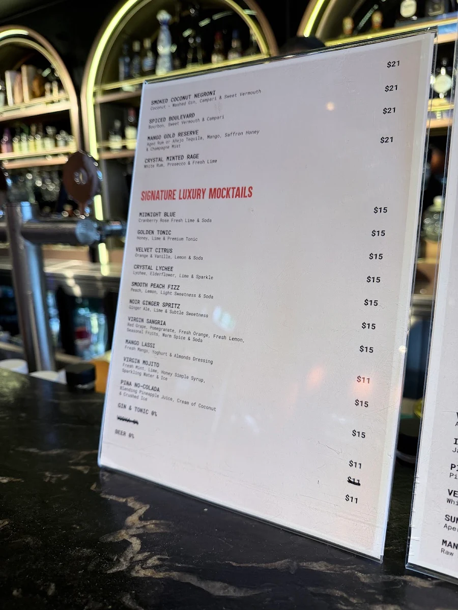 Menu, Gunpowder Social Indian Diner Bar & Terrace