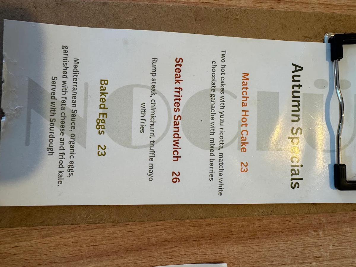 Menu, Noglu