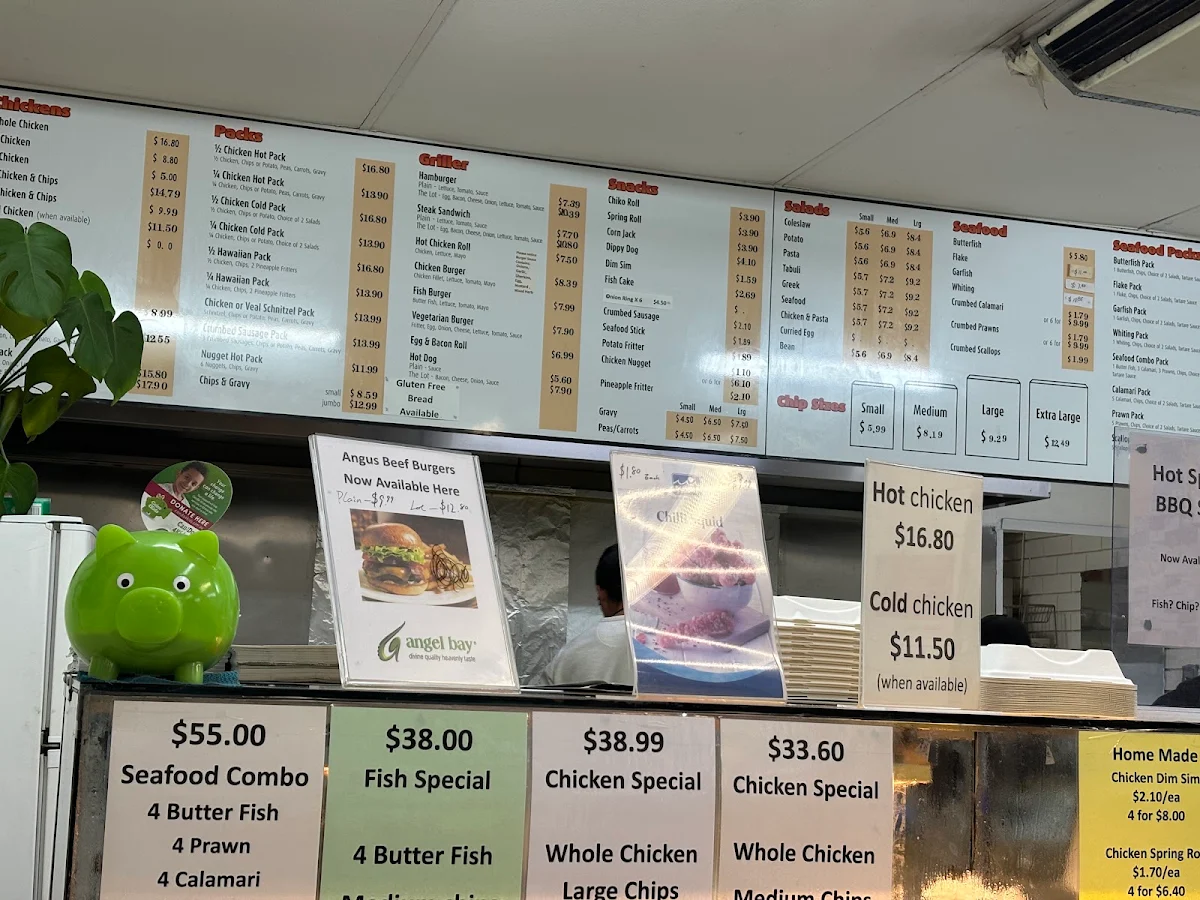 Menu, Flagstaff Hill Chicken & Seafood