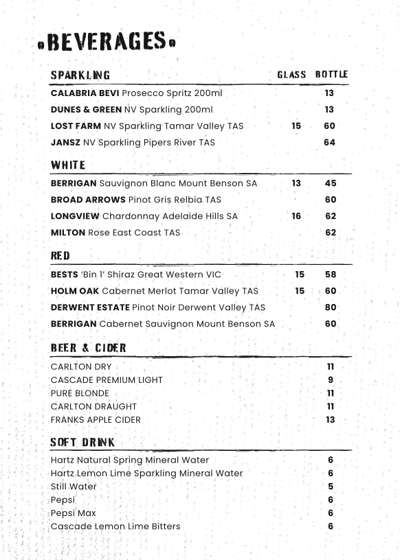 Menu, Stockman’s Restaurant