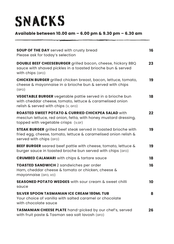 Menu, Stockman’s Restaurant