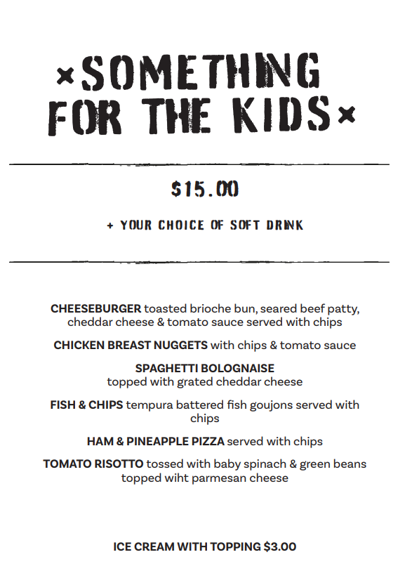 Menu, Stockman’s Restaurant