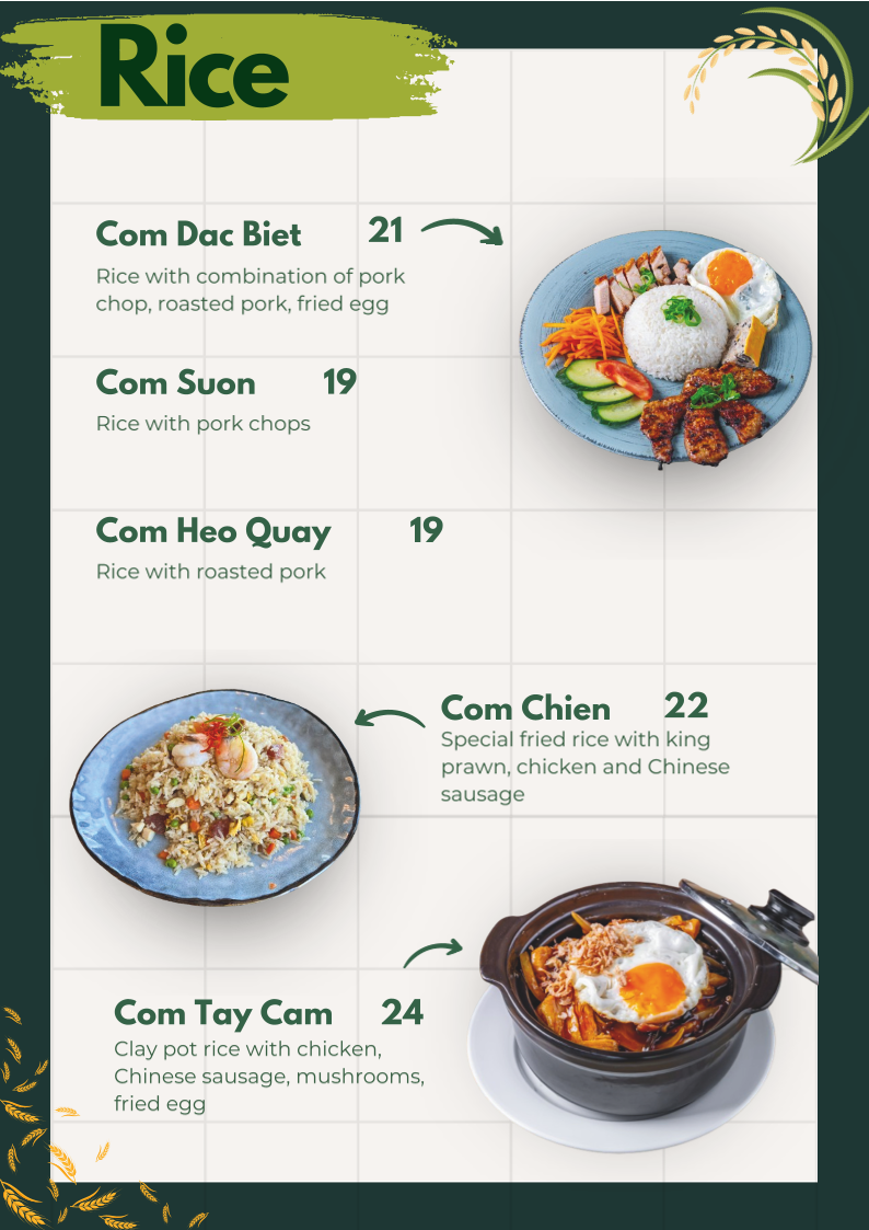 Menu, Viet Corner Eatery