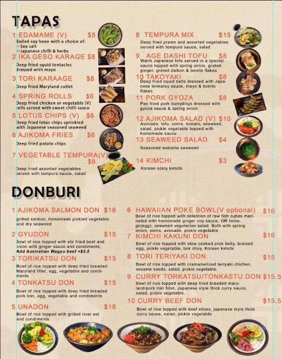 Menu, Ajikoma