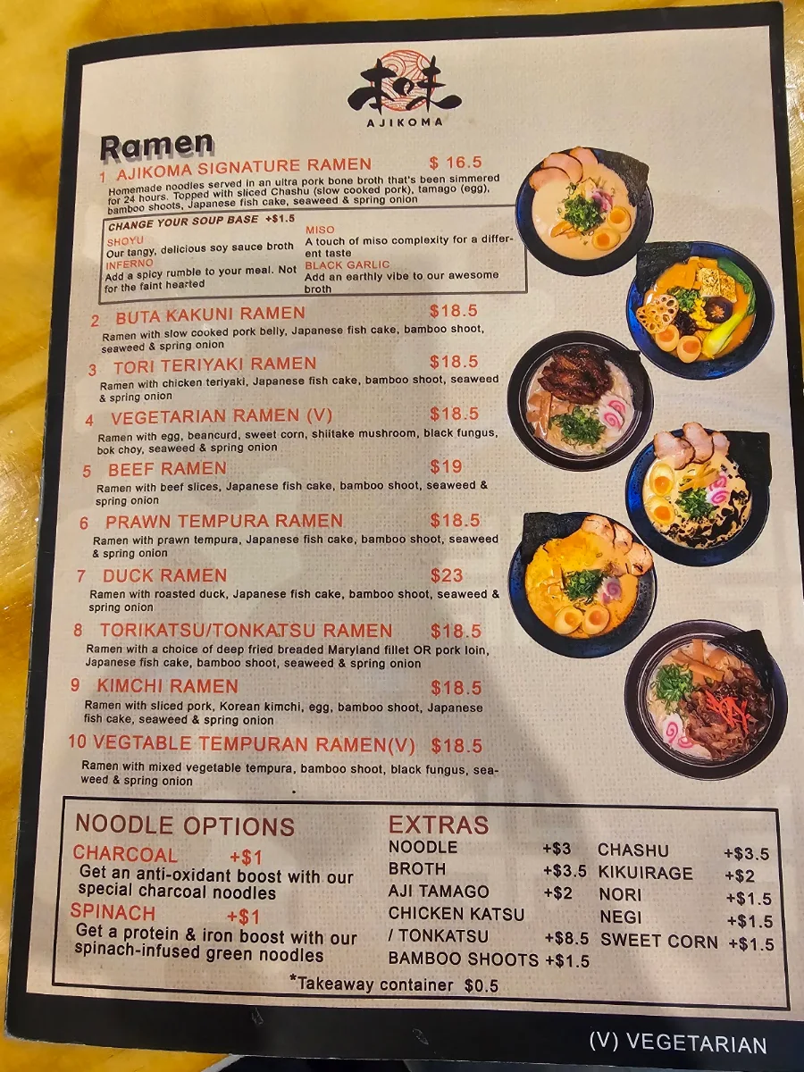Menu, Ajikoma