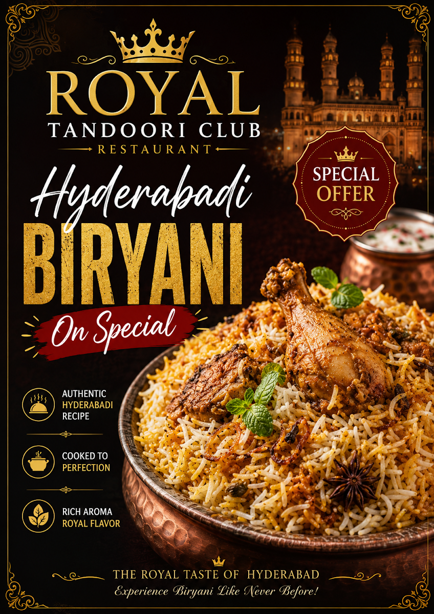Menu, Royal Tandoori Club Restaurant