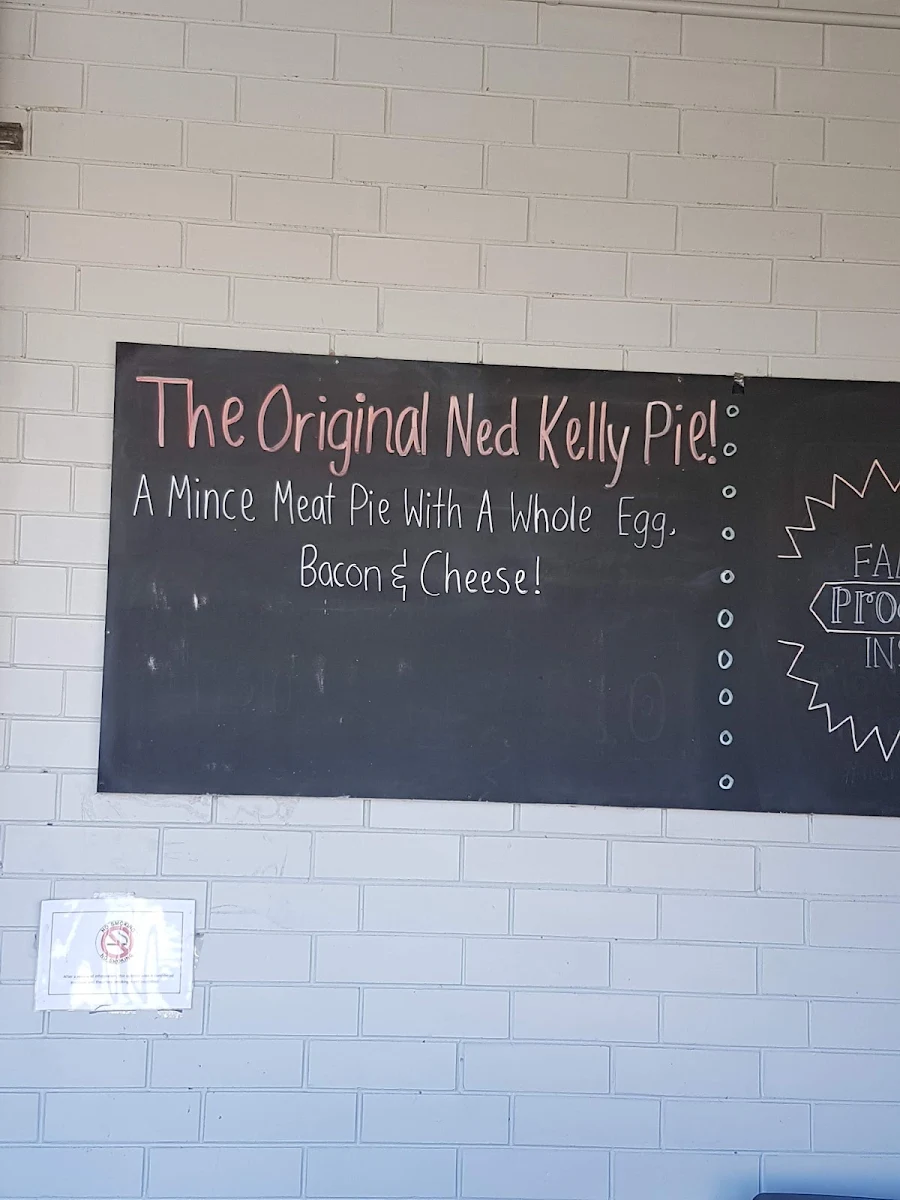Menu, Ned Kelly's Bakery