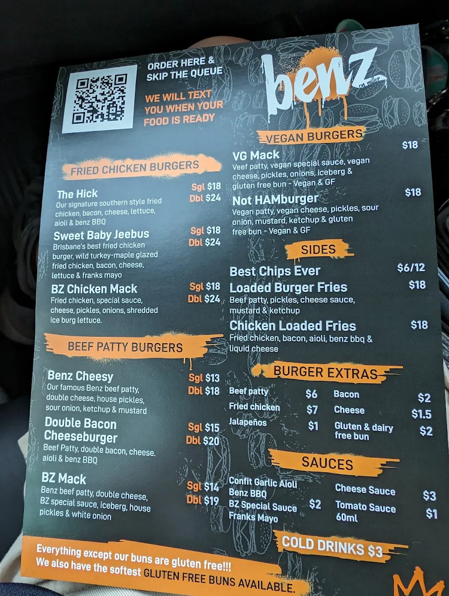 Menu, Mr Jeebus Tingalpa