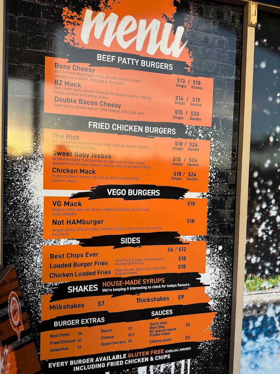 Menu, Mr Jeebus Tingalpa