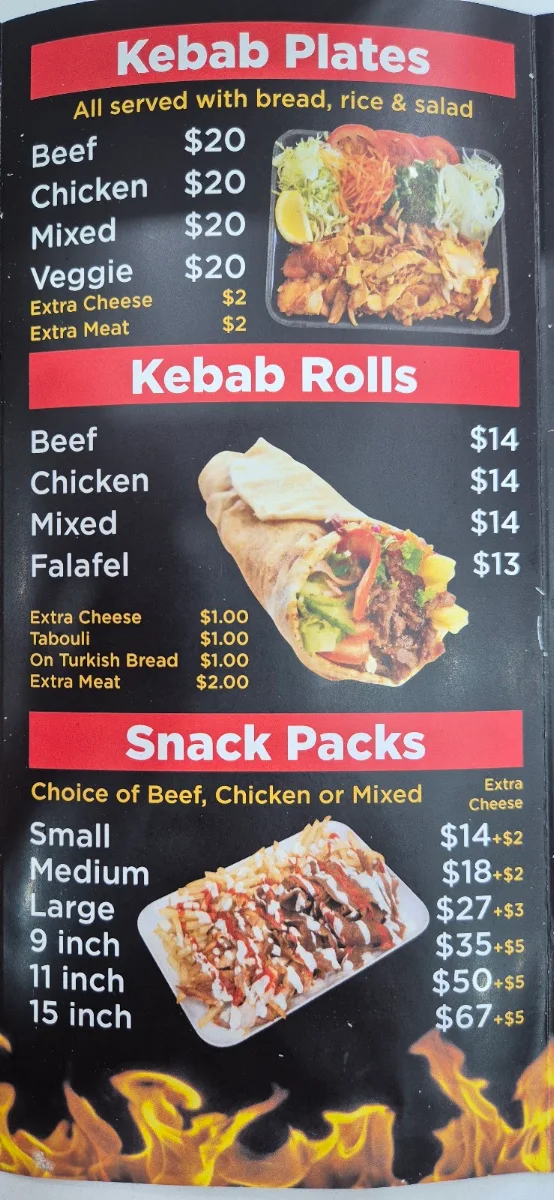 Menu, Kebab & Grill Lab